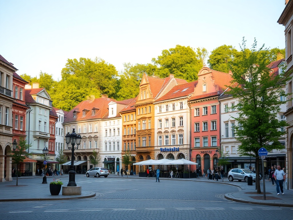 Ilustracja przedstawiająca symbolicznie ranking piekarni w Bielsku-Białej oraz działania policji na drogach.